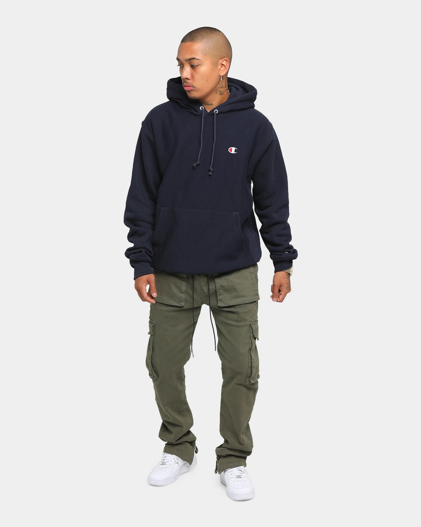 Champion Rev Weave Hoodie Navy 5 Champion Rev Weave Hoodie Navy - Image 3