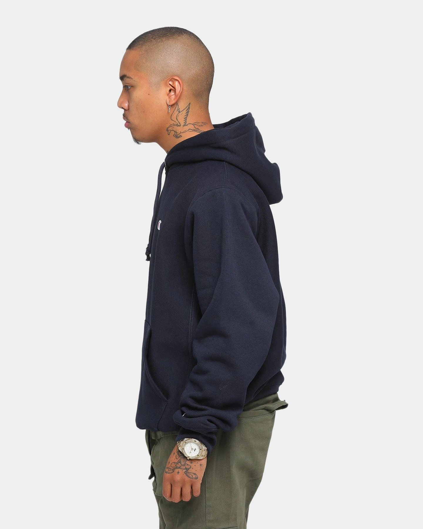 Champion Rev Weave Hoodie Navy 8 Champion Rev Weave Hoodie Navy - Image 6