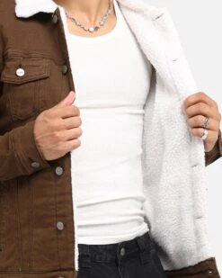 Saint Morta Sherpa Denim Jacket Vintage Brown -Culture Kings Shop 02016552 YV052 mens 0070