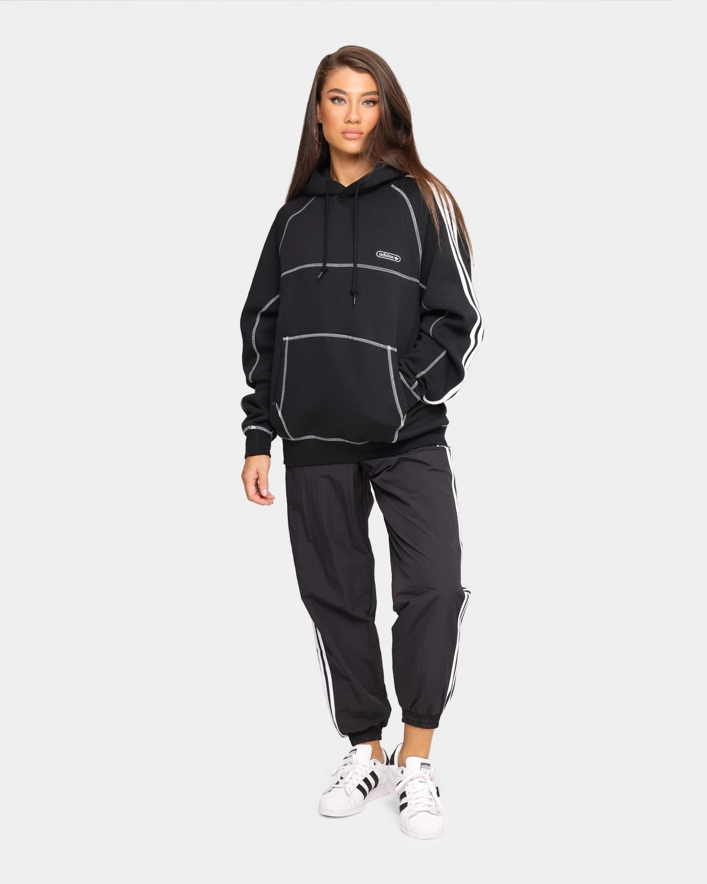 Adidas Contrast Stitch Hoodie Black 4 Adidas Contrast Stitch Hoodie Black - Image 2