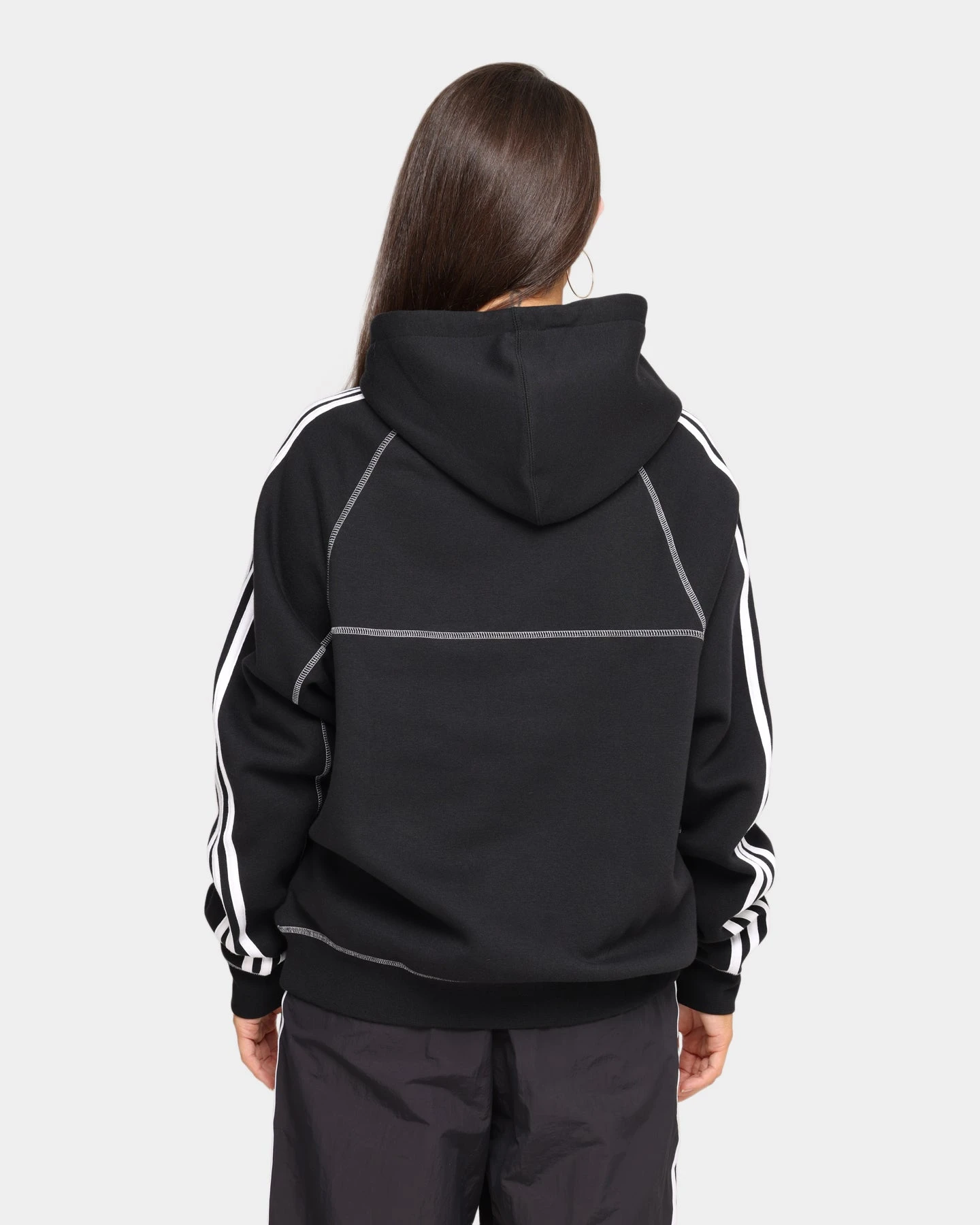 Adidas Contrast Stitch Hoodie Black 6 Adidas Contrast Stitch Hoodie Black - Image 4