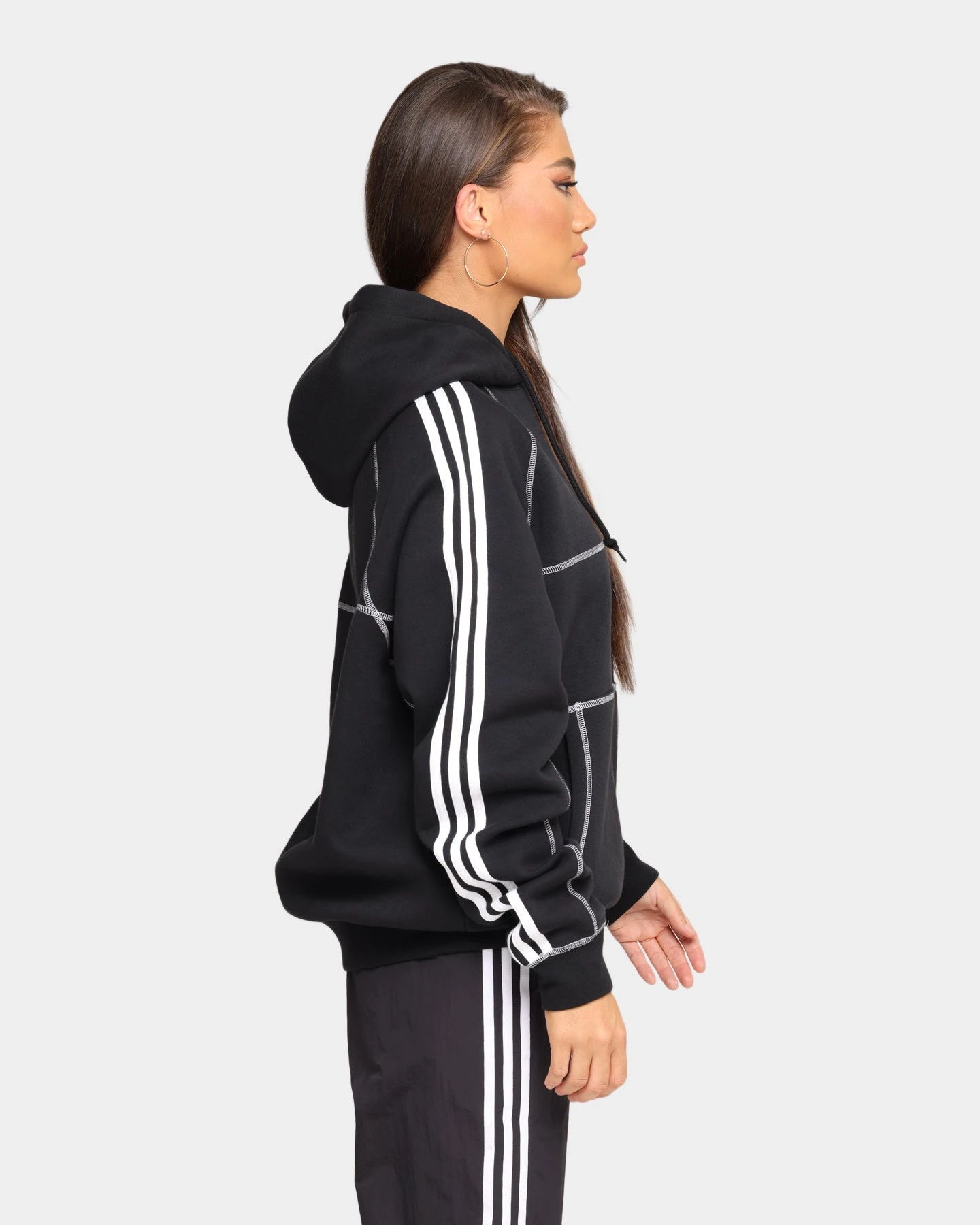 Adidas Contrast Stitch Hoodie Black 7 Adidas Contrast Stitch Hoodie Black - Image 5