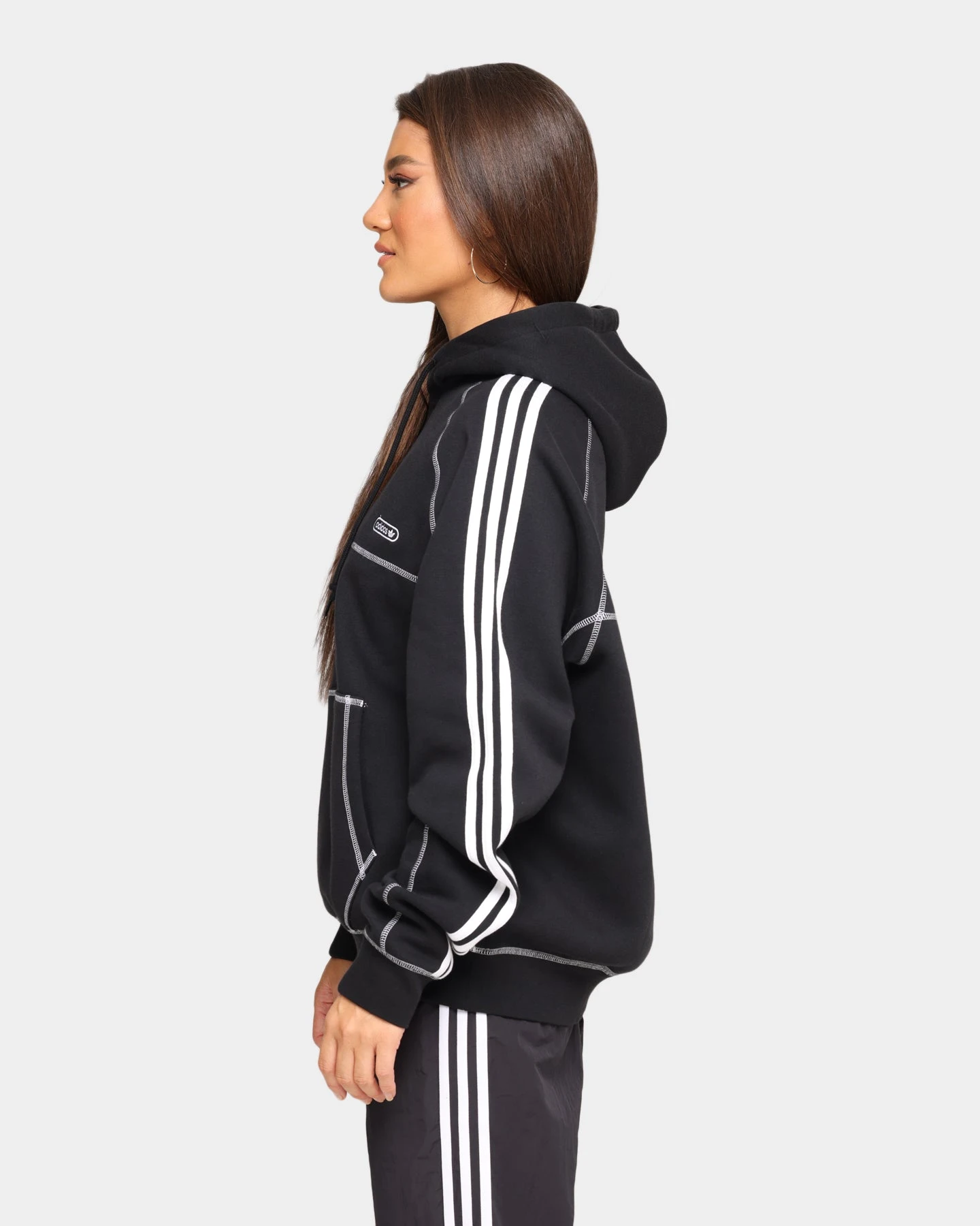 Adidas Contrast Stitch Hoodie Black 8 Adidas Contrast Stitch Hoodie Black - Image 6