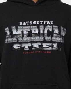 Rats Get Fat American Steel Vintage Hoodie Black Wash -Culture Kings Shop 02032523 YB295 mens 0030