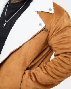 Saint Morta Imperial Sherpa Biker Jacket Tan/Cream -Culture Kings Shop 02036166 YT899 mens 070