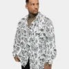 Saint Morta Paisley Skulls Long Sleeve Button Up Shirt White/Black 1 Saint Morta Paisley Skulls Long Sleeve Button Up Shirt White/Black -Culture Kings Shop 02036278 YW110 mens 0010