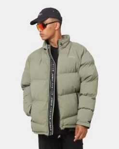 PYRA Padded Puffa Jacket Olive Green