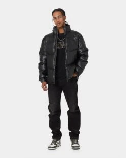 Carré Paris Leather Wave Puffer Jacket Black -Culture Kings Shop 02036858 YB001 mens 0030