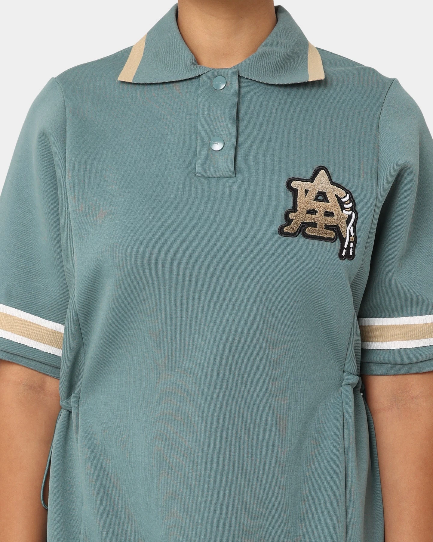 Adidas Women's Modern Collegiate Polo Dress Hazy Emerald 5 Adidas Women's Modern Collegiate Polo Dress Hazy Emerald - Image 3