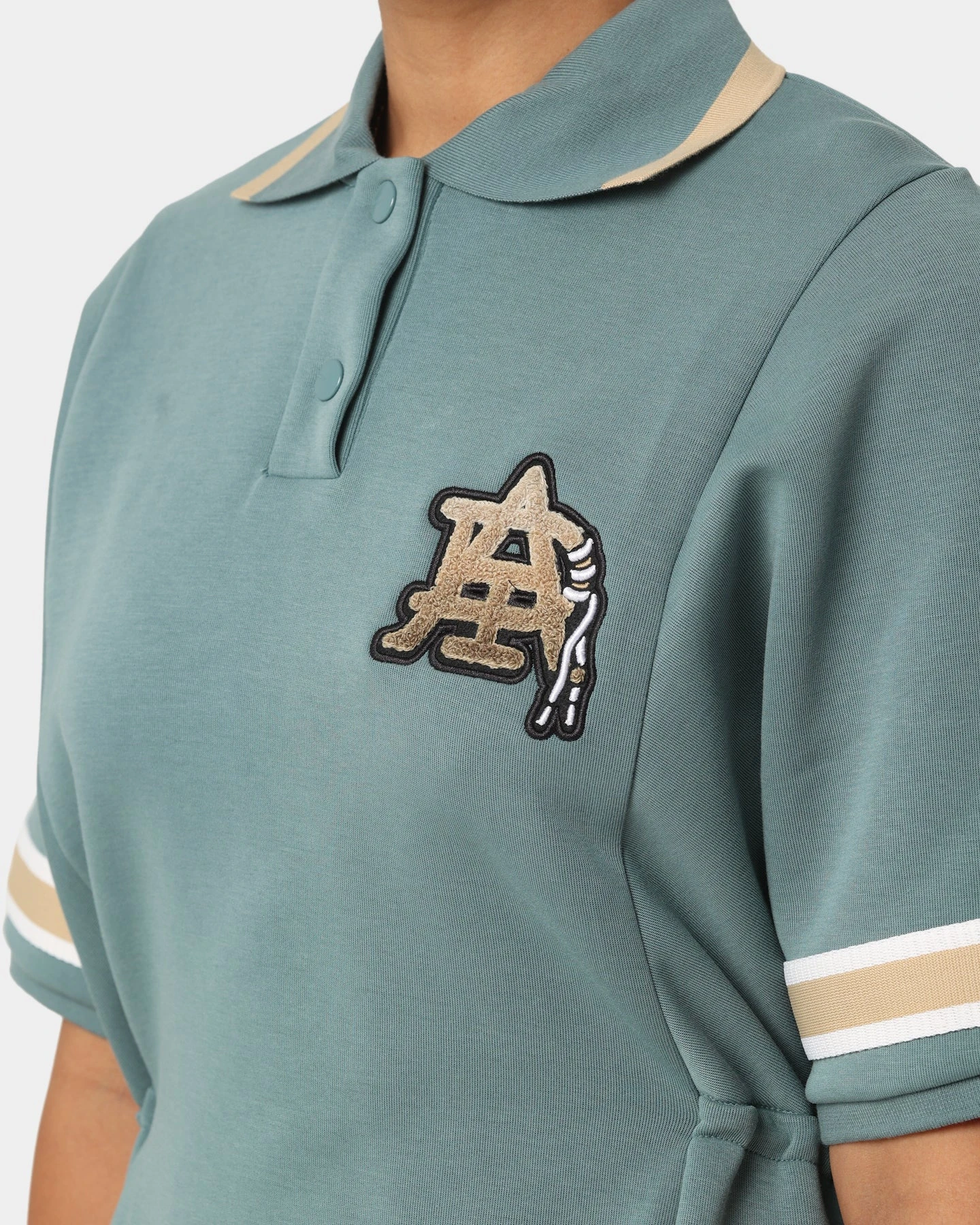 Adidas Women's Modern Collegiate Polo Dress Hazy Emerald 9 Adidas Women's Modern Collegiate Polo Dress Hazy Emerald - Image 7