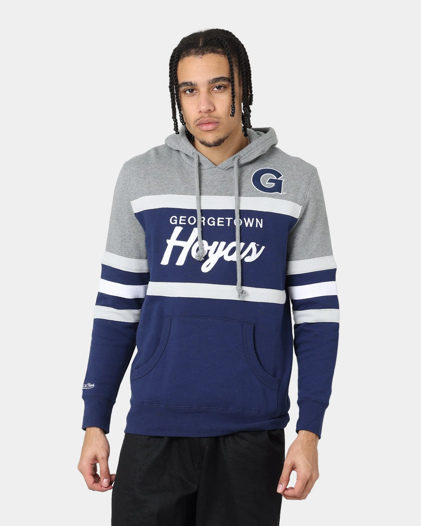 Mitchell & Ness Georgetown Hoyas Head Coach Hoodie Navy 3 Mitchell & Ness Georgetown Hoyas Head Coach Hoodie Navy
