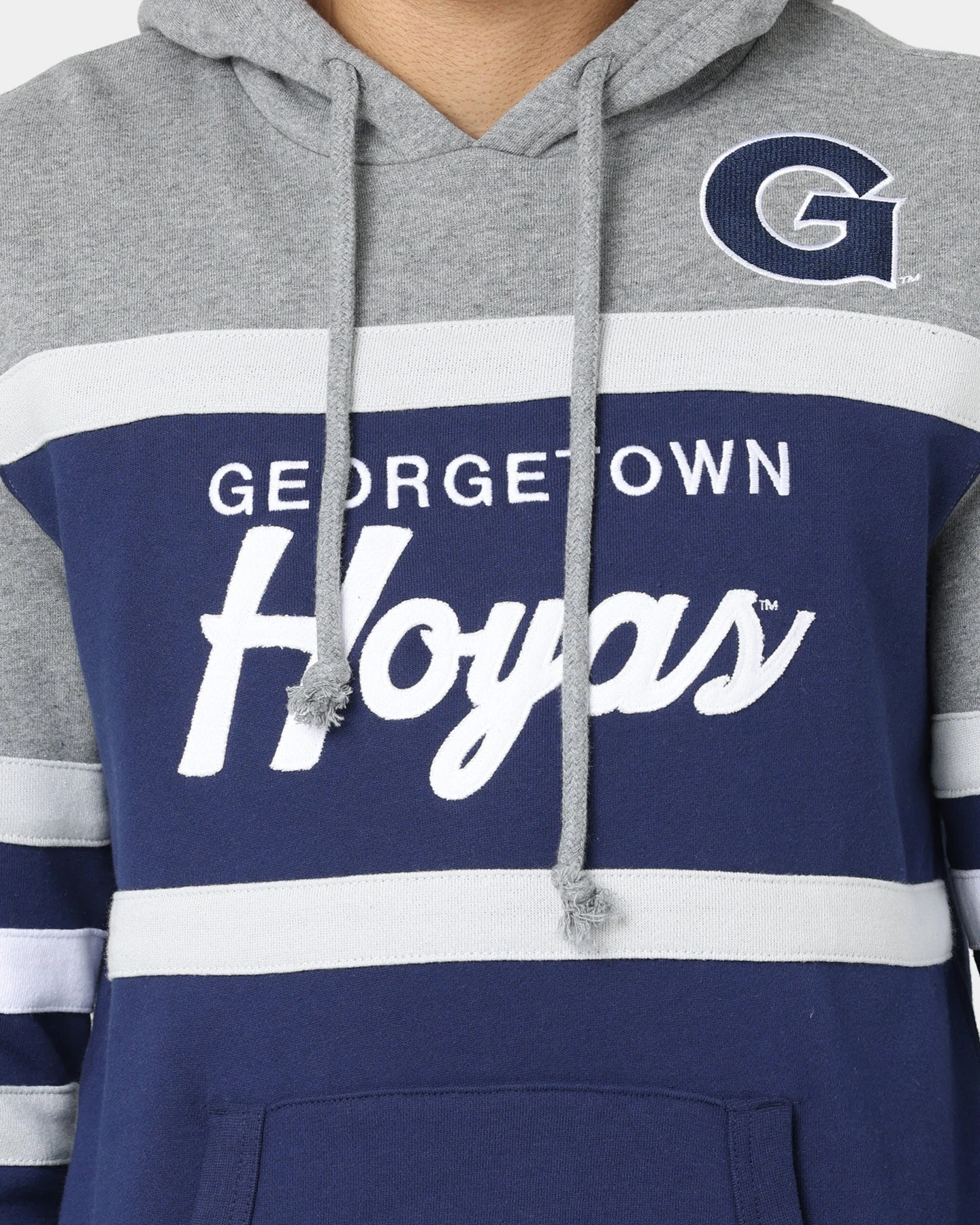 Mitchell & Ness Georgetown Hoyas Head Coach Hoodie Navy 5 Mitchell & Ness Georgetown Hoyas Head Coach Hoodie Navy - Image 3
