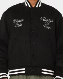 Obey Time Varsity Jacket Black 14 Obey Time Varsity Jacket Black -Culture Kings Shop 02043476 YB001 mens 0040
