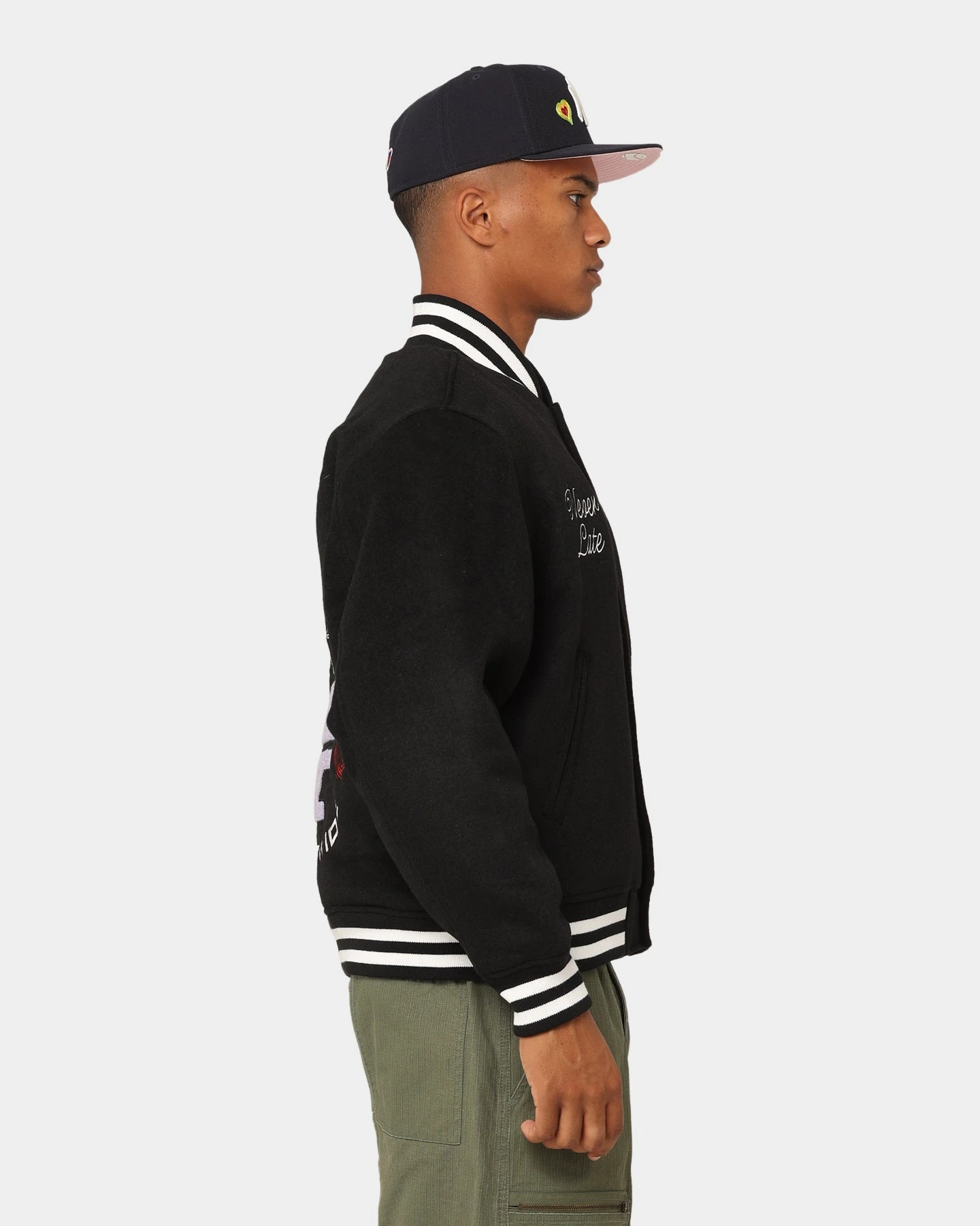 Obey Time Varsity Jacket Black 8 Obey Time Varsity Jacket Black - Image 6