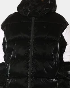 Calvin Klein Bold Logo Colourblock Puffer Jacket Ck Black/Bright White -Culture Kings Shop 02044067 YC967 mens 0040