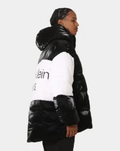 Calvin Klein Bold Logo Colourblock Puffer Jacket Ck Black/Bright White -Culture Kings Shop 02044067 YC967 mens 0060