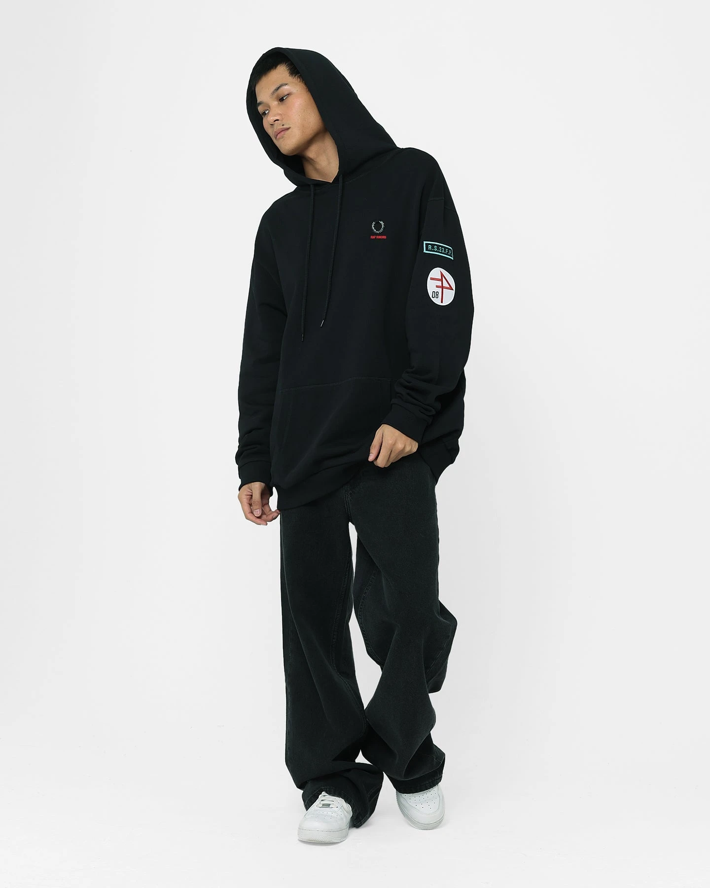 Fred Perry X Raf Simons Patched Overhead Hoodie Black 4 Fred Perry X Raf Simons Patched Overhead Hoodie Black - Image 2