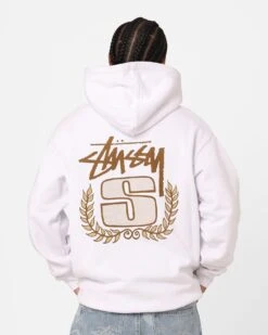 Stussy S Wreath Hoodie White