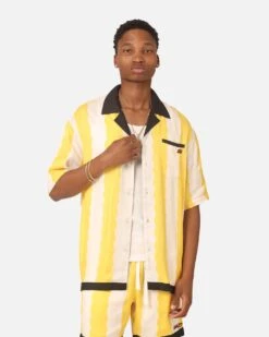 99 Cabana Bowling Short Sleeve Button Up Shirt Yellow/Off White -Culture Kings Shop 02045523 YY080 mens 0030