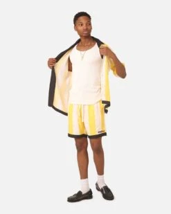 99 Cabana Bowling Short Sleeve Button Up Shirt Yellow/Off White -Culture Kings Shop 02045523 YY080 mens 0050