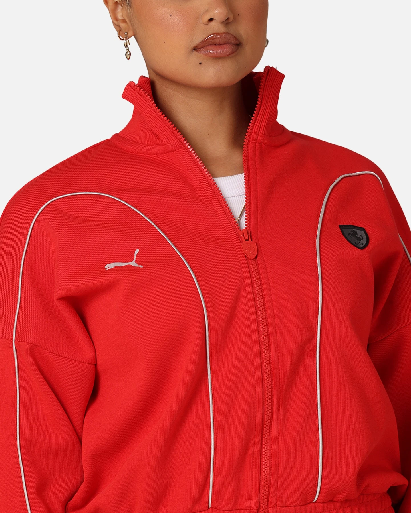 Puma X Scuderia Ferrari Women's Ferrari Style Crewneck Rosso Corsa 8 Puma X Scuderia Ferrari Women's Ferrari Style Crewneck Rosso Corsa - Image 6