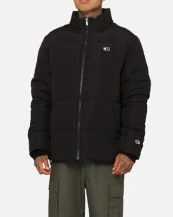 Champion Rochester Tape Puffer Jacket Black -Culture Kings Shop 02047177 YB001 mens 0040