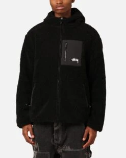 Stussy Stüssy 8 Ball Sherpa Reversible Hoodie Black -Culture Kings Shop 02048085 YB001 mens 00070