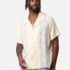 XXIII Hellas Linen Button Up Shirt Off White/Blue -Culture Kings Shop 02050726 YO011 mens 000010