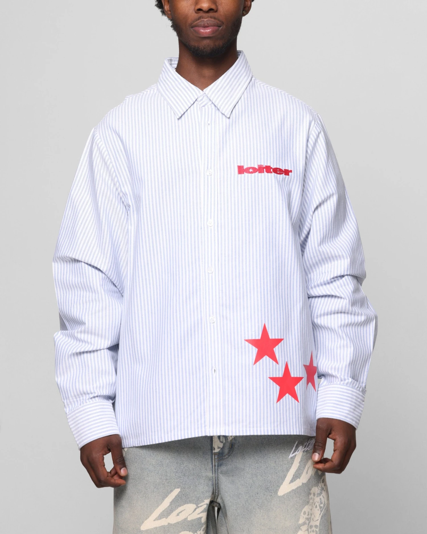 Loiter Solar Button Up Shirt Blue Pin Stripe 4 Loiter Solar Button Up Shirt Blue Pin Stripe - Image 2