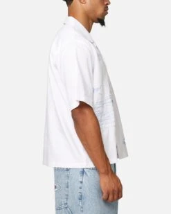 Carre Crane Button Up Shirt White/Light Blue -Culture Kings Shop 02051681 YW652 mens 00040