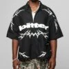 Loiter Cyber Zip Up Short Sleeve Shirt Black -Culture Kings Shop 02051725 YB001 mens 00010