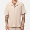 XXIII Pleated Button Up Shirt Tan