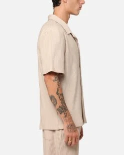 XXIII Pleated Button Up Shirt Tan -Culture Kings Shop 02051862 YT001 mens 00040