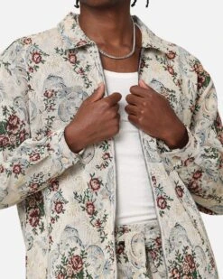 XXIII Floral Jacquard Jacket White Antique -Culture Kings Shop 02051927 YX828 mens 00070