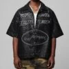 Loiter Motor PU Leather Button Up Shirt Black -Culture Kings Shop 02052036 YB001 mens 00010