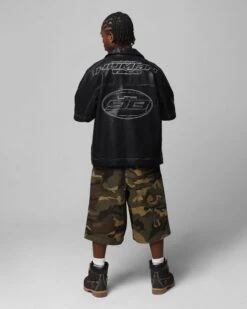 Loiter Motor PU Leather Button Up Shirt Black -Culture Kings Shop 02052036 YB001 mens 00040