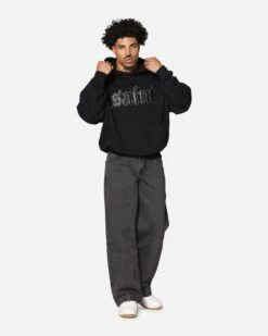 Saint Morta Cambronne Layered Boxy Hoodie Black/Black -Culture Kings Shop 02052222 YB015 mens 000020