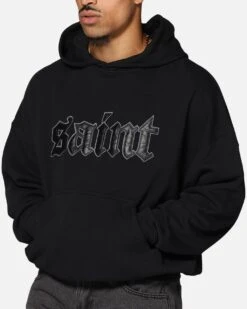 Saint Morta Cambronne Layered Boxy Hoodie Black/Black -Culture Kings Shop 02052222 YB015 mens 000060