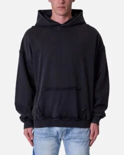 MNML Raw Stitch Hoodie Black