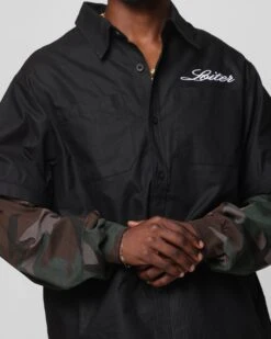 Loiter Art Studio Work Shirt Black/Camo -Culture Kings Shop 02052361 YB031 mens 00070