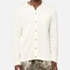 XXIII Zyair Knit Rib Long Sleeve Button Up Shirt Cream