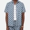 XXIII Checker Board Button Up Shirt Blue -Culture Kings Shop 02052571 YX001 mens 00010