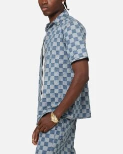 XXIII Checker Board Button Up Shirt Blue -Culture Kings Shop 02052571 YX001 mens 00050