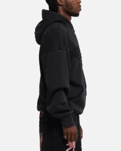 Ed Hardy Distressed Hoodie Black -Culture Kings Shop 02052603 YB001 mens 0040