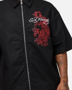 Ed Hardy Dragon Zip Shirt Black -Culture Kings Shop 02052708 YB001 mens 00080