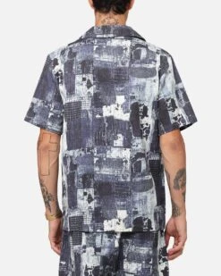 XXIII Printed Denim Patch Button Up Shirt Blue 10 XXIII Printed Denim Patch Button Up Shirt Blue -Culture Kings Shop 02052839 YX001 mens 00030