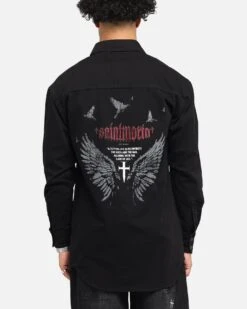 Saint Morta Amorafti Long Sleeve Denim Shirt Black Shadow