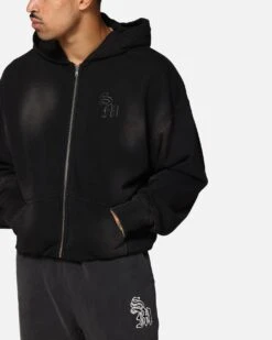 Saint Morta Gothic Zip Hoodie Sunfade Black -Culture Kings Shop 02052948 YS946 mens 000060