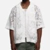 Loiter Lace Button Up Shirt Cream -Culture Kings Shop 02053283 YC600 mens 0010