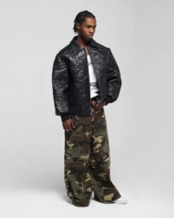 Loiter Fury Vegan Leather Jacket Washed Black -Culture Kings Shop 02053289 YW607 mens 000030